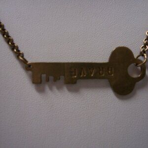 The Giving Key Necklace - BRAVE Key  25in chain